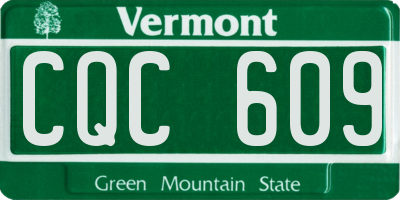 VT license plate CQC609