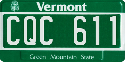VT license plate CQC611