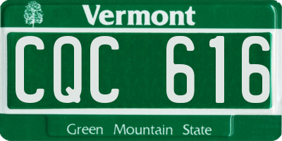 VT license plate CQC616