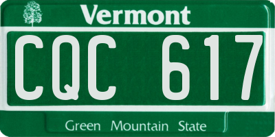 VT license plate CQC617