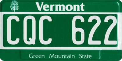 VT license plate CQC622