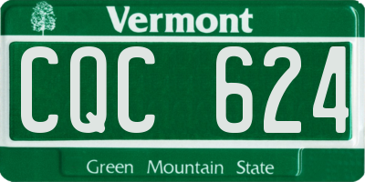 VT license plate CQC624