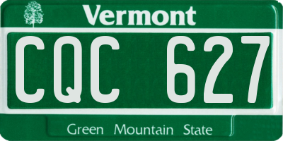 VT license plate CQC627