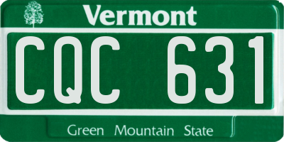 VT license plate CQC631