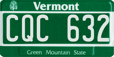VT license plate CQC632