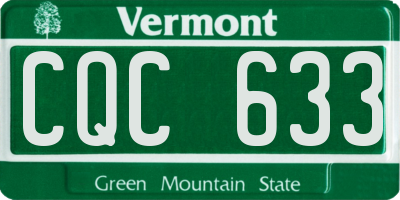 VT license plate CQC633