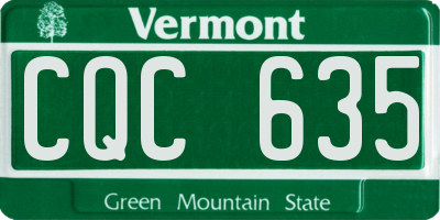 VT license plate CQC635