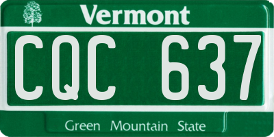 VT license plate CQC637