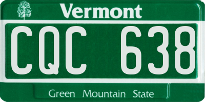 VT license plate CQC638