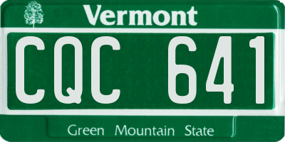 VT license plate CQC641