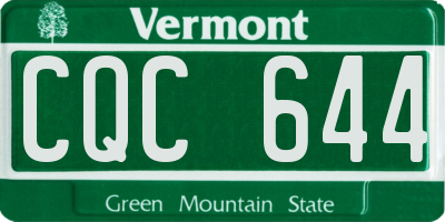 VT license plate CQC644