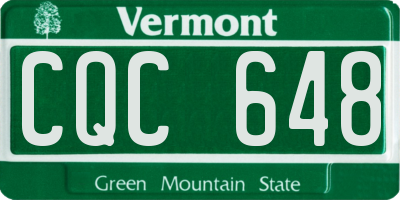 VT license plate CQC648