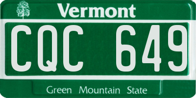 VT license plate CQC649