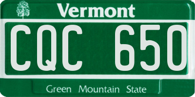 VT license plate CQC650