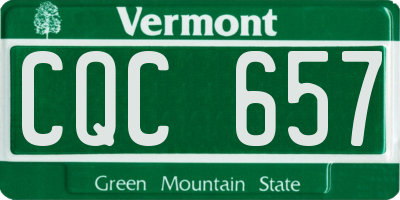 VT license plate CQC657