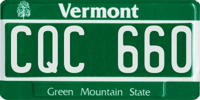 VT license plate CQC660