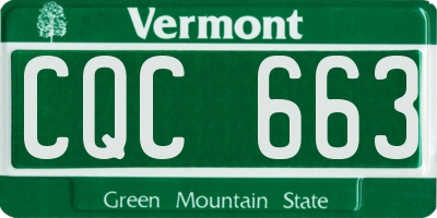 VT license plate CQC663