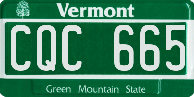 VT license plate CQC665