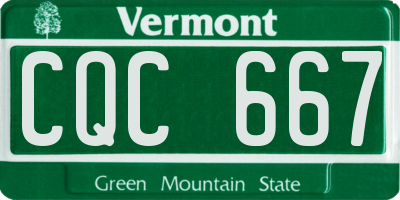VT license plate CQC667