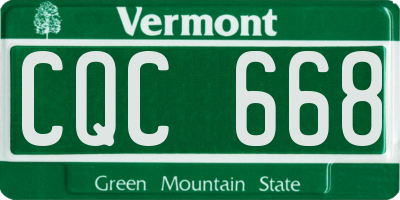 VT license plate CQC668