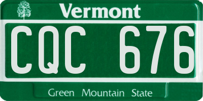 VT license plate CQC676