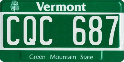 VT license plate CQC687