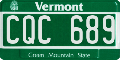 VT license plate CQC689
