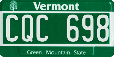 VT license plate CQC698