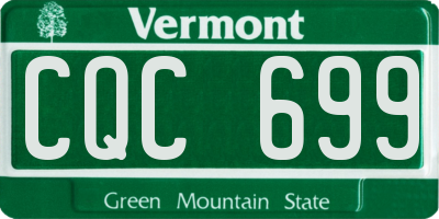 VT license plate CQC699