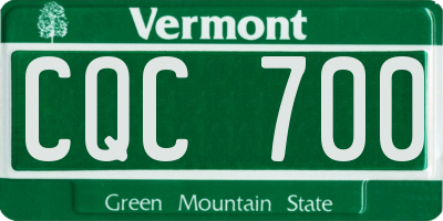 VT license plate CQC700