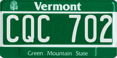 VT license plate CQC702