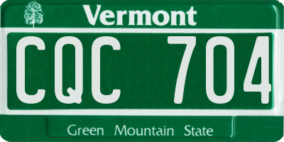 VT license plate CQC704