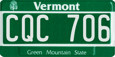 VT license plate CQC706