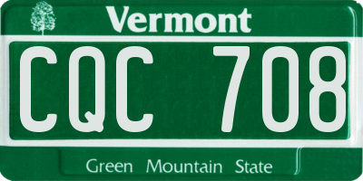 VT license plate CQC708