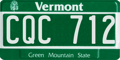 VT license plate CQC712
