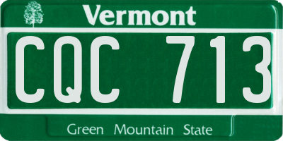 VT license plate CQC713