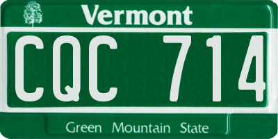 VT license plate CQC714