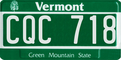 VT license plate CQC718