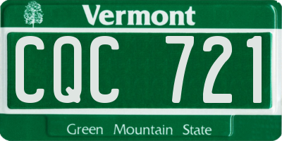 VT license plate CQC721
