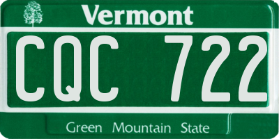 VT license plate CQC722