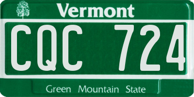 VT license plate CQC724