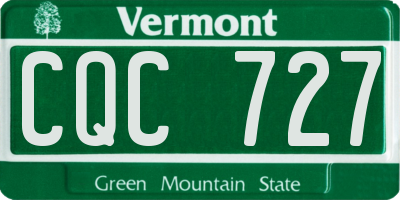 VT license plate CQC727