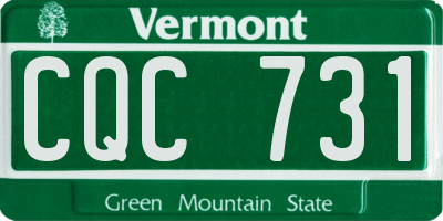 VT license plate CQC731