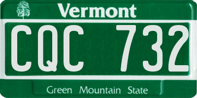 VT license plate CQC732