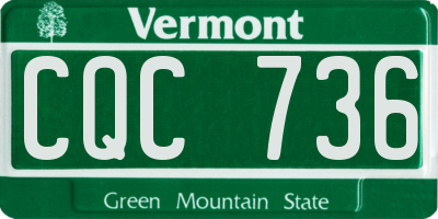 VT license plate CQC736