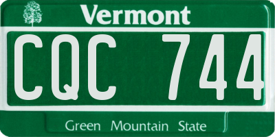 VT license plate CQC744