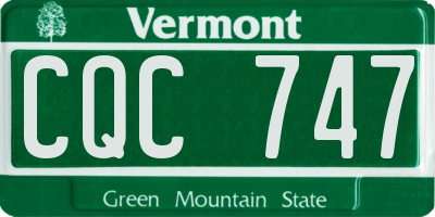 VT license plate CQC747