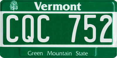 VT license plate CQC752