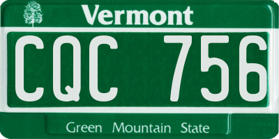 VT license plate CQC756