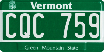 VT license plate CQC759